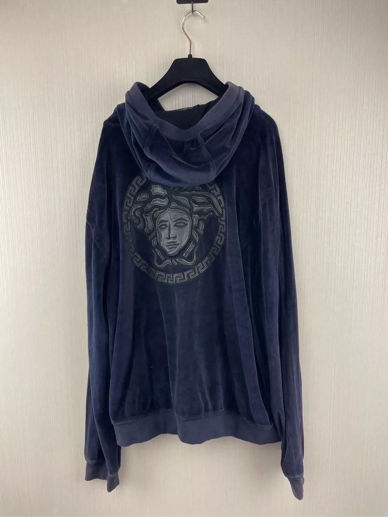 Versace Versace Medusa Velvet Zip-Up Jacket - dmc Size US XXL / EU 58 / 5 - 2 Thumbnail