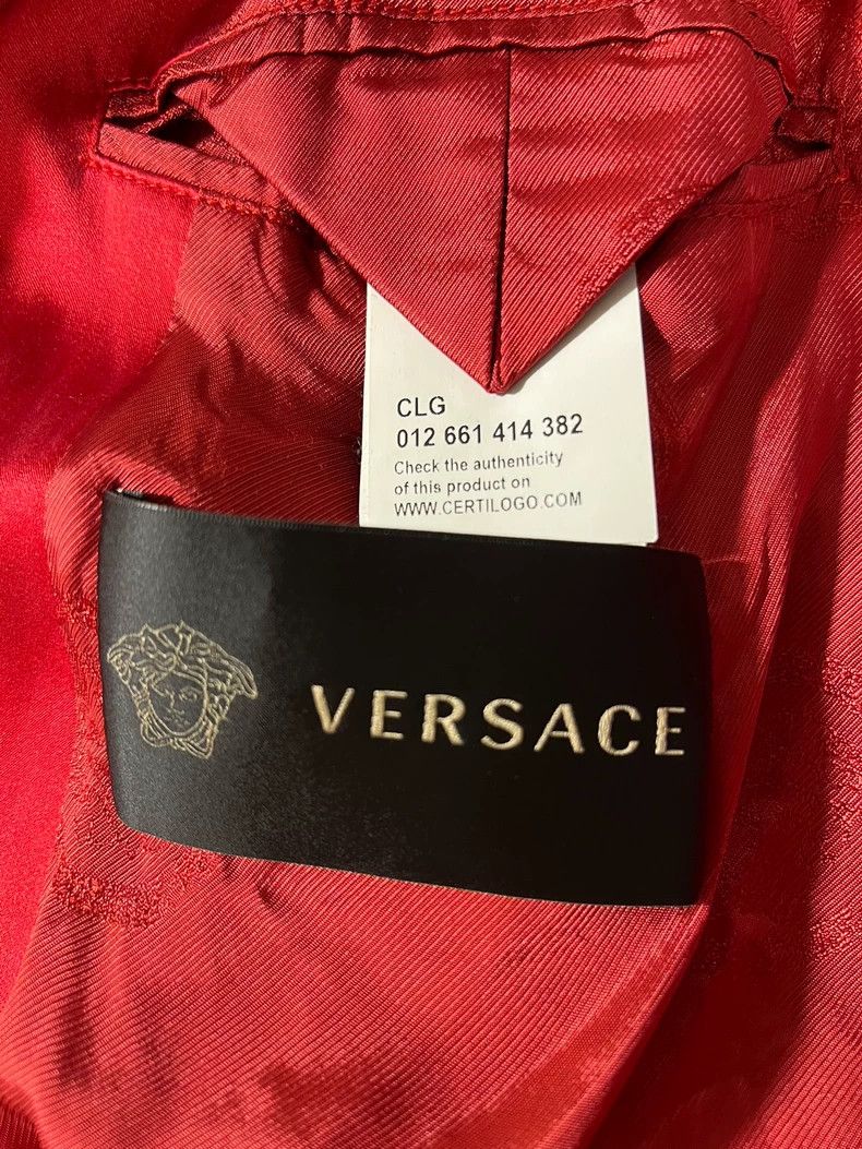Versace Versace Red Satin Jacket with Medusa Embroidery - dmc Size US XL / EU 56 / 4 - 9 Thumbnail