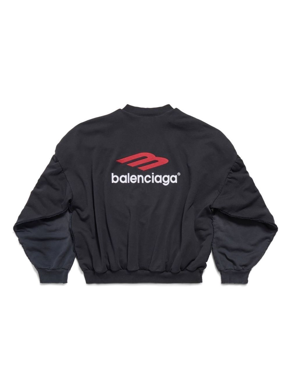 Balenciaga tape type double front sweatshirt in black Size US M / EU 48-50 / 2 - 2 Thumbnail