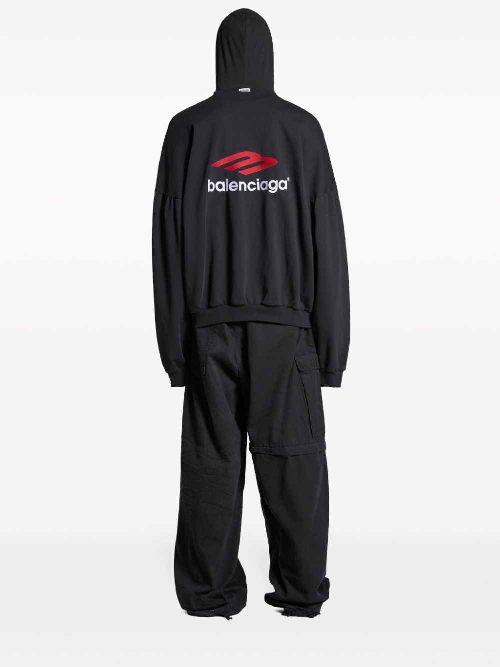 Balenciaga tape type double front sweatshirt in black Size US L / EU 52-54 / 3 - 4 Thumbnail