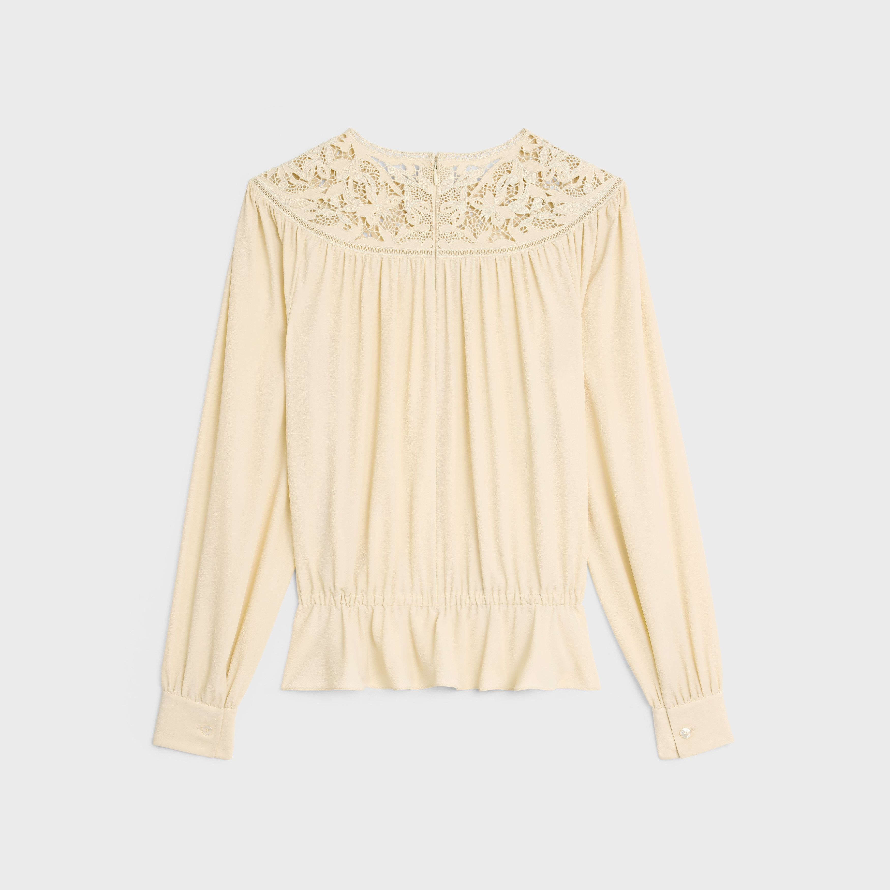 Celine guipure blouse in silk crepe and acetate Size M / US 6-8 / IT 42-44 - 2 Thumbnail