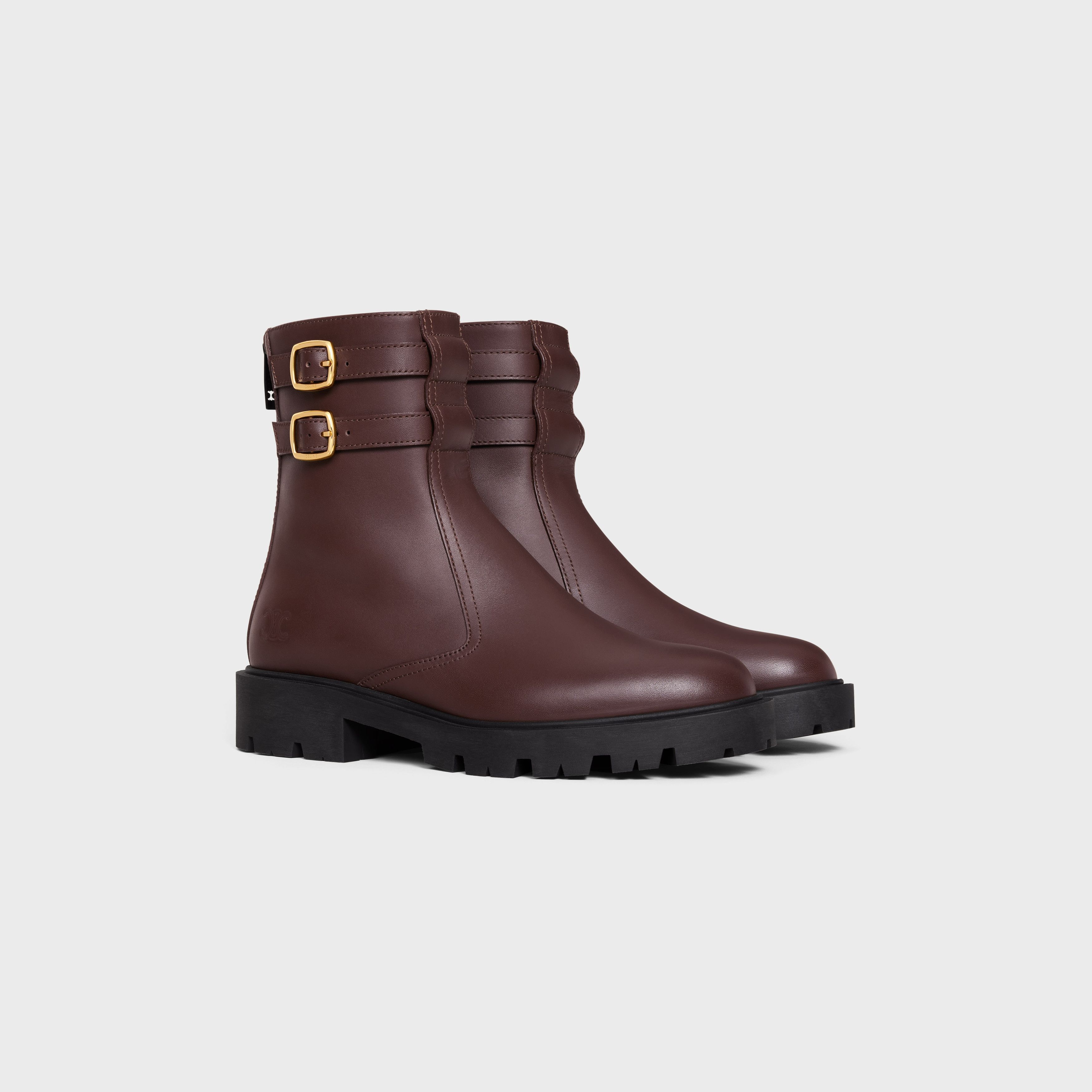Celine margaret double buckle zipped boot in calfskin brown Size US 12 / IT 42 - 2 Thumbnail