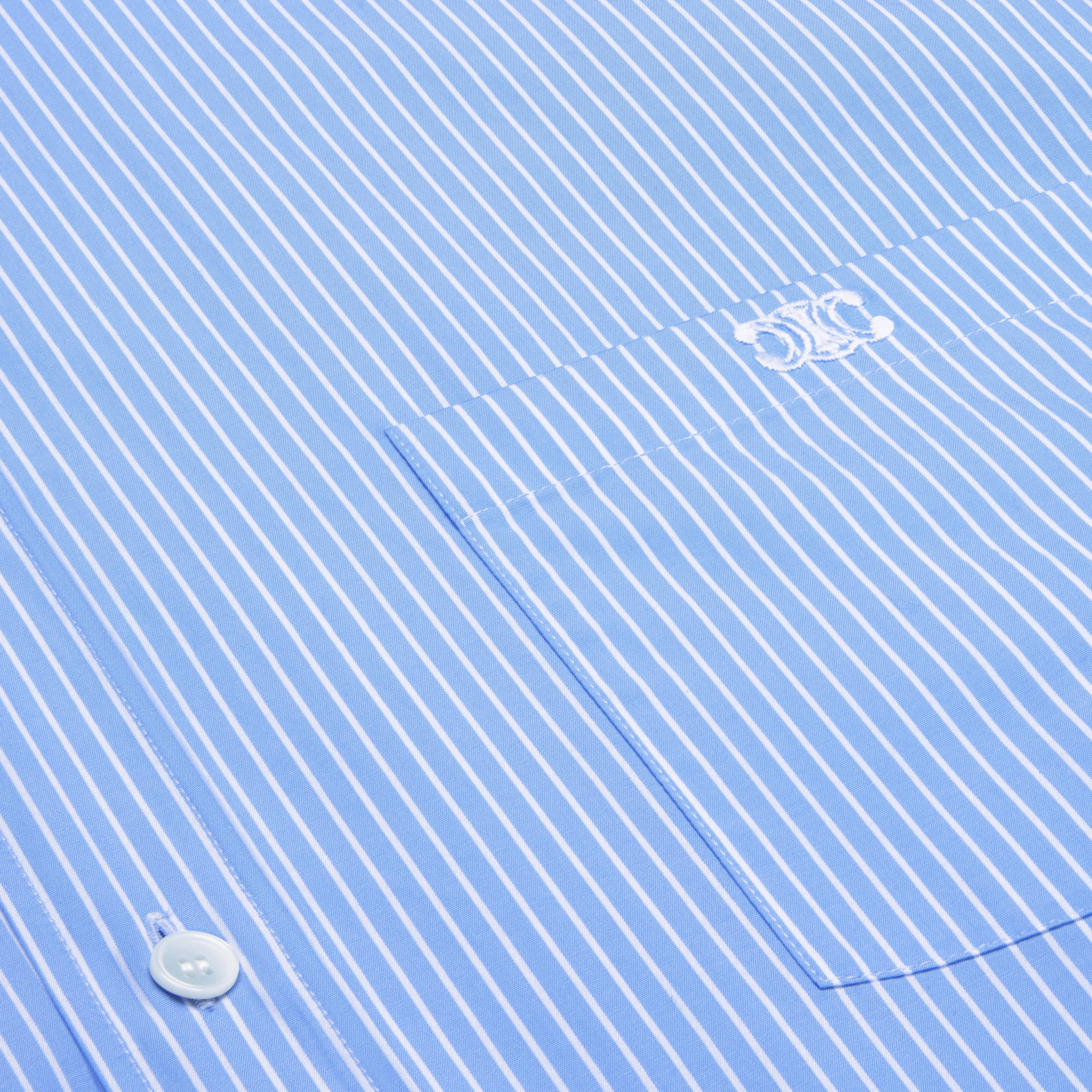 Celine cropped shirt in striped cotton poplin Size XXL / US 16-18 / IT 52-54 - 4 Thumbnail