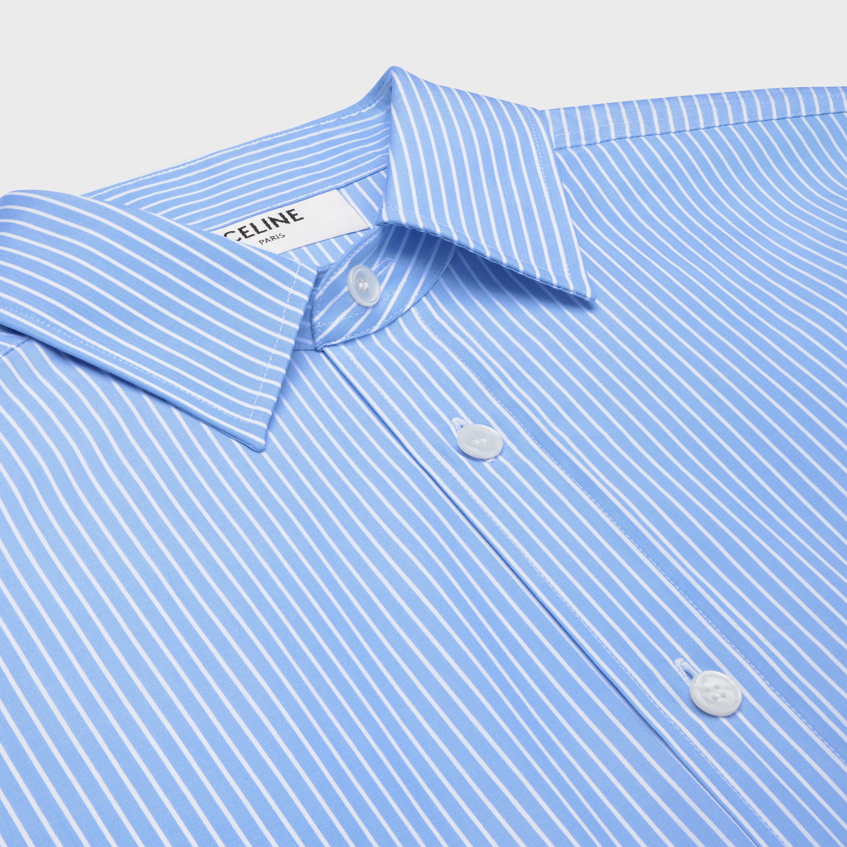 Celine cropped shirt in striped cotton poplin Size XXL / US 16-18 / IT 52-54 - 3 Thumbnail