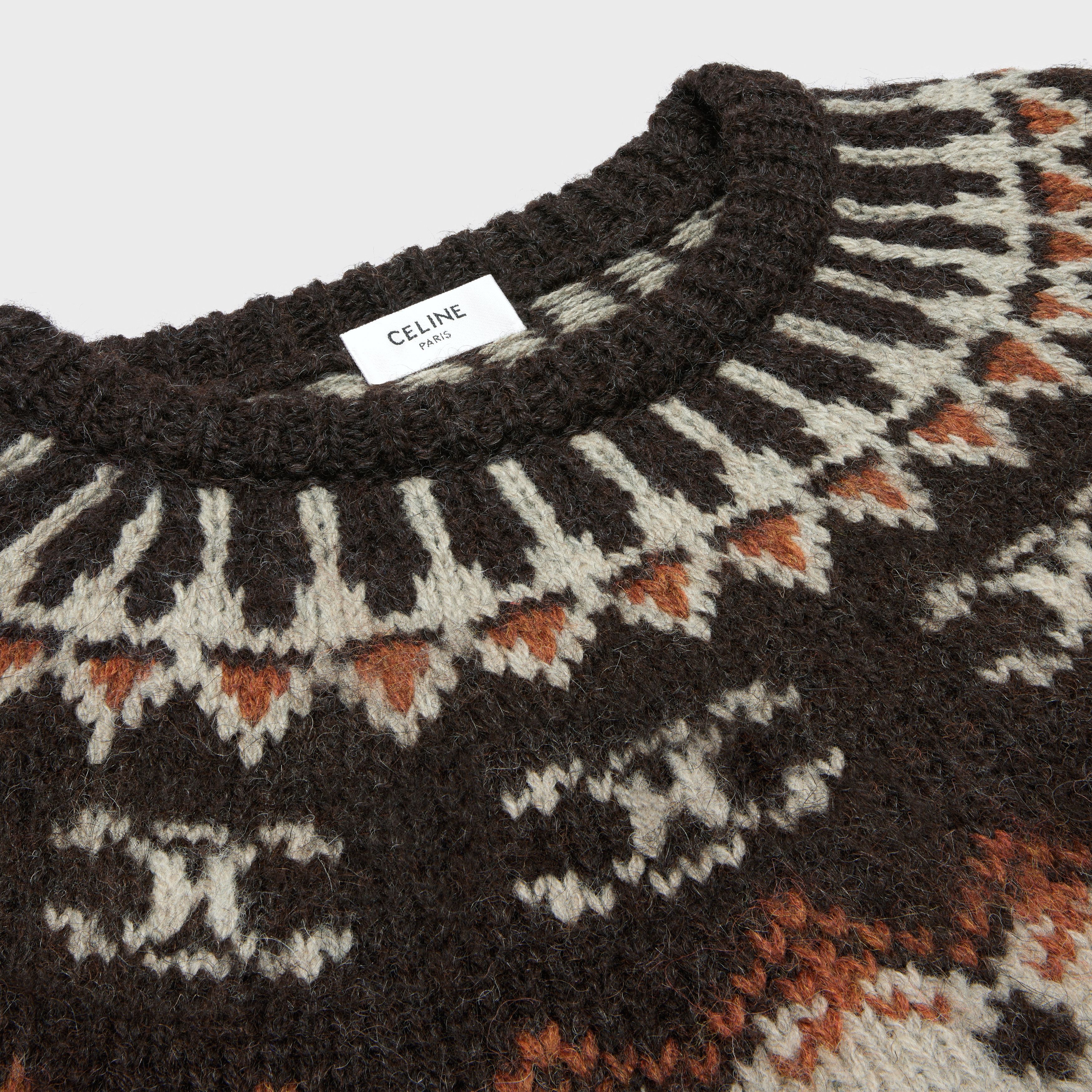 Celine crew neck sweater in triomphe fair isle wool Size XS / US 0-2 / IT 36-38 - 3 Thumbnail
