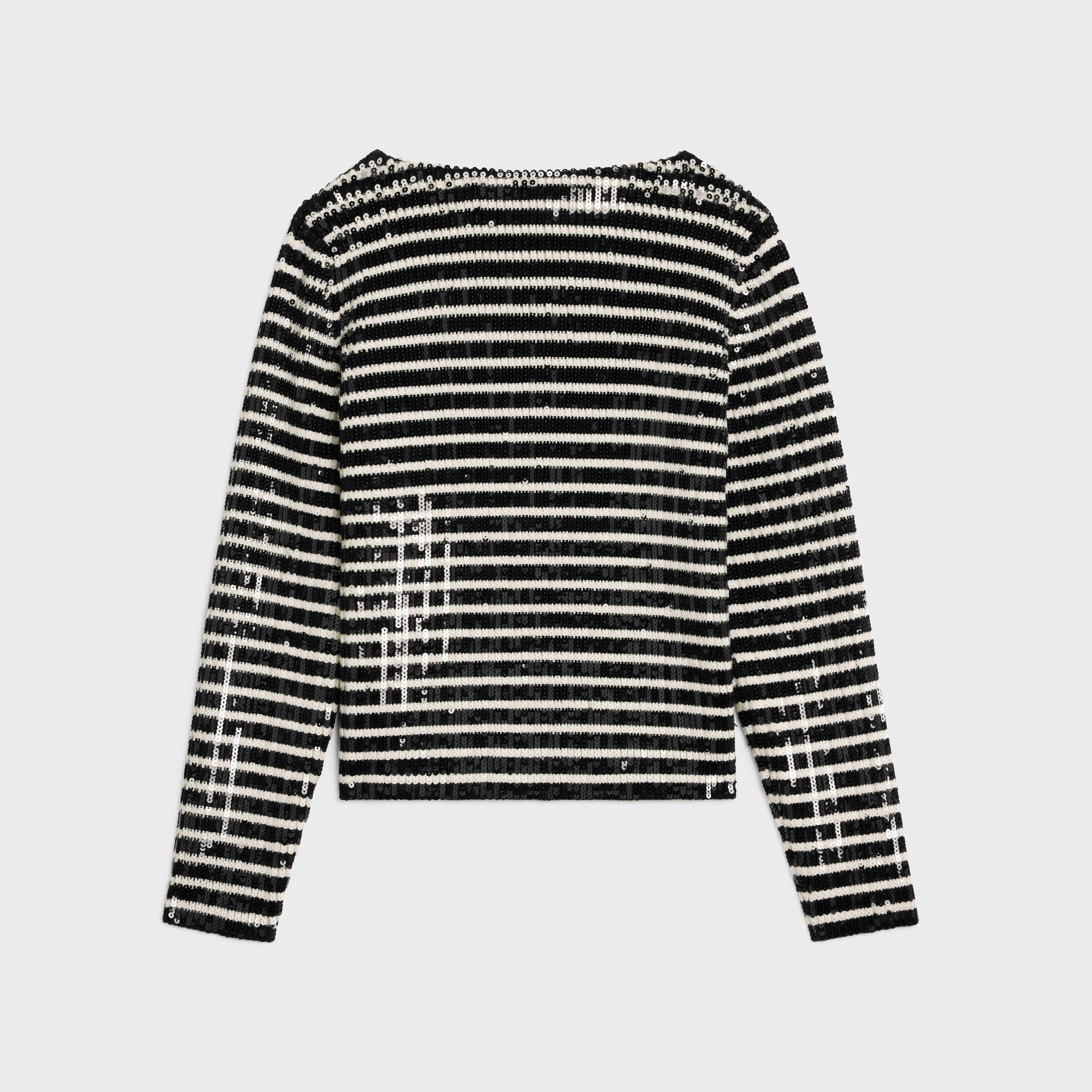 Celine embroidered boat neck marinière sweater in wool Size XL / US 12-14 / IT 48-50 - 2 Thumbnail