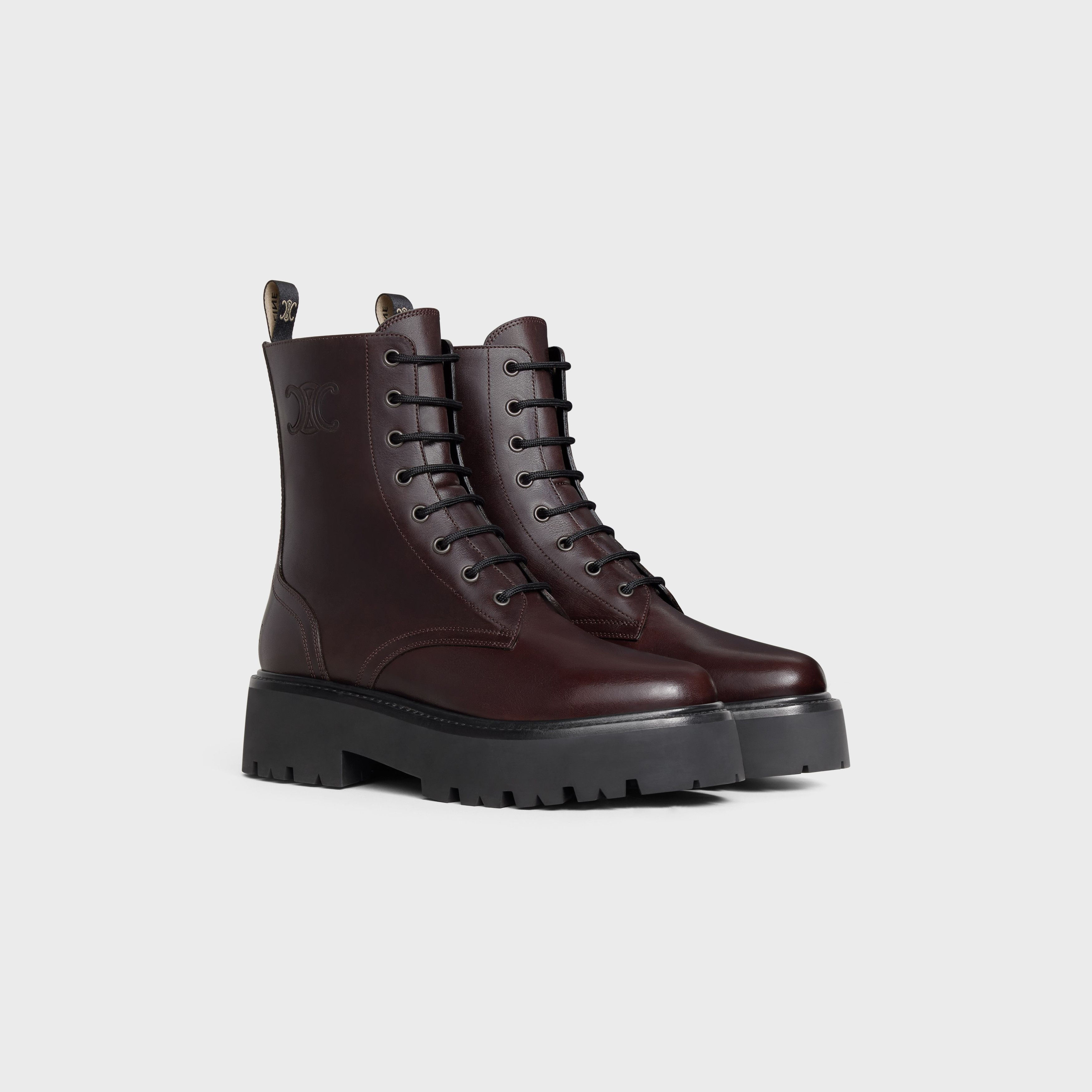 CELINE BULKY LACE-UP BOOT in CALFSKIN - VEGETAL TANNING
