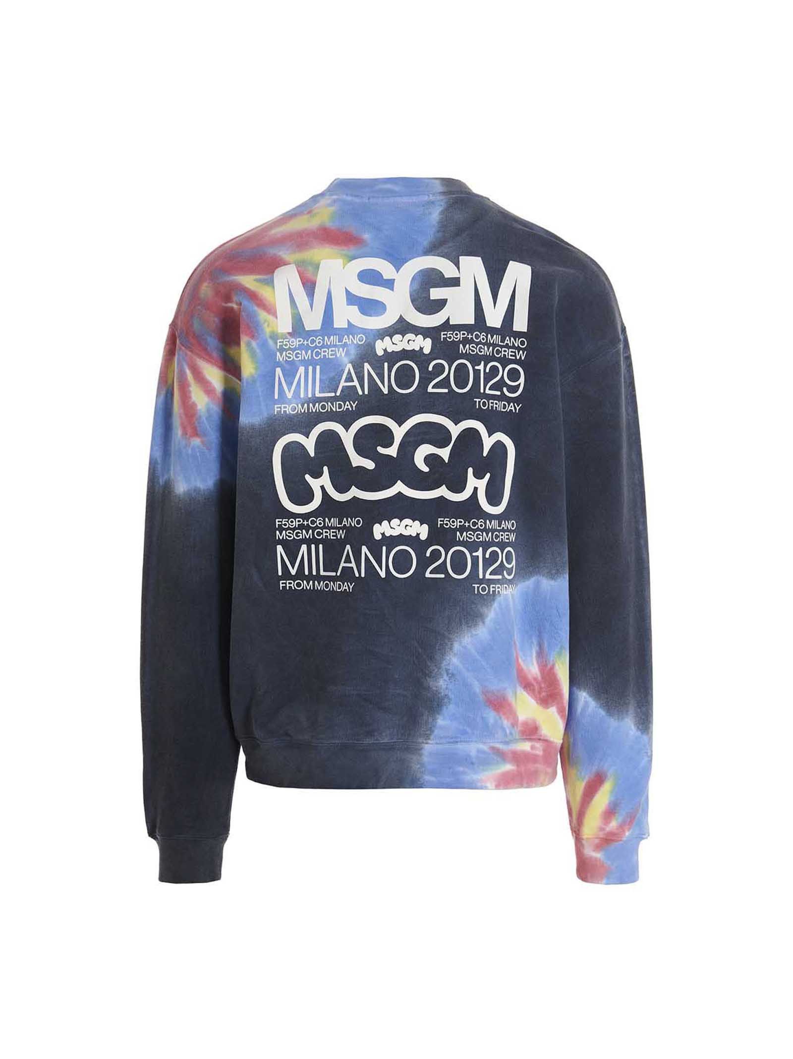 MSGM Logo Print Tie Dye Sweatshirt By Burro Studio Size US L / EU 52-54 / 3 - 2 Thumbnail