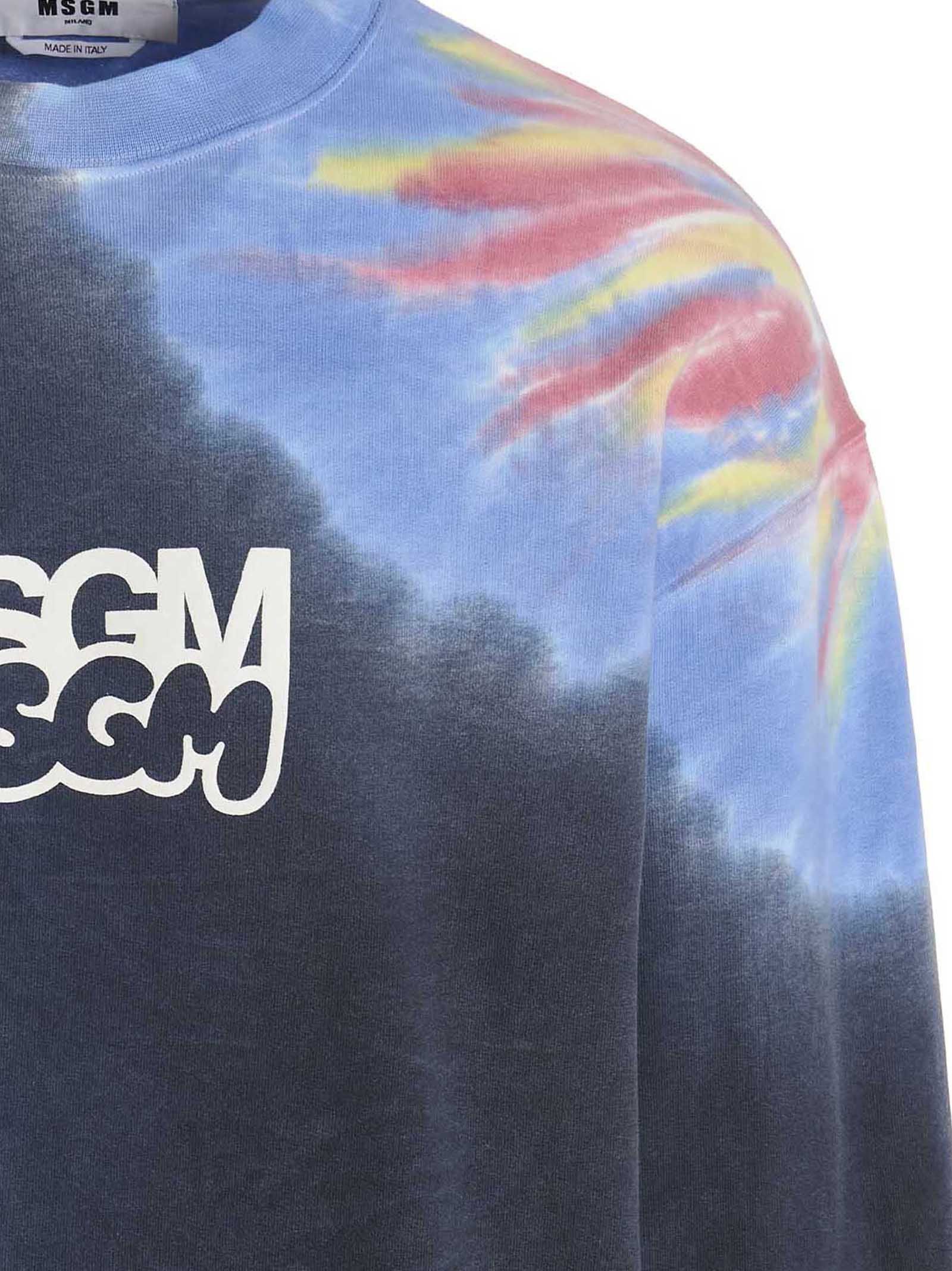 MSGM Logo Print Tie Dye Sweatshirt By Burro Studio Size US L / EU 52-54 / 3 - 3 Thumbnail