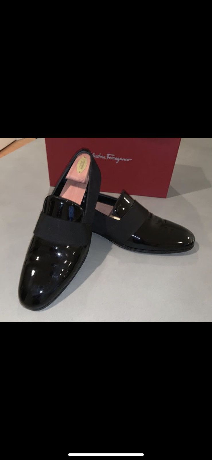 Salvatore Ferragamo Ferragamo Bryden Suede and Patent Leather smoking slippers Grailed