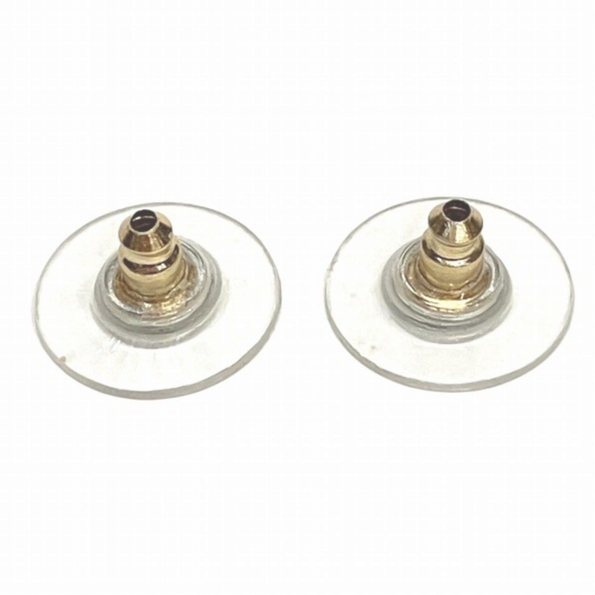 ★coco★ CHANEL Coco Mark Rhinestone Silver Swing Earrings for Women