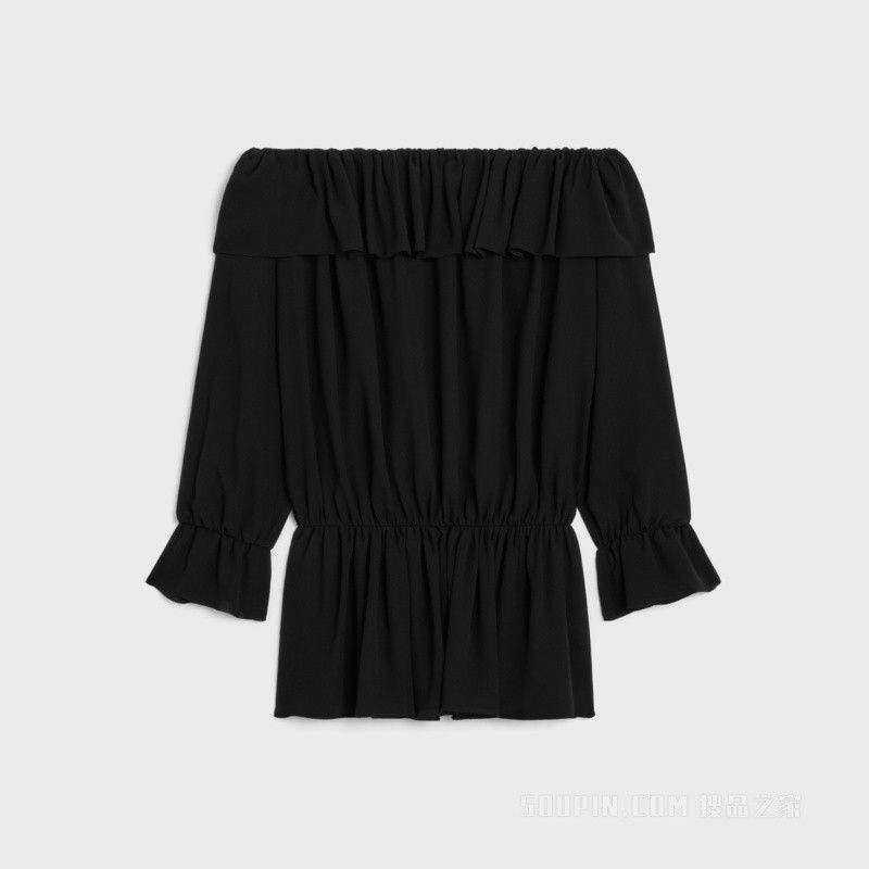 Celine off the shoulder blouse in silk georgette Size M / US 6-8 / IT 42-44 - 2 Thumbnail
