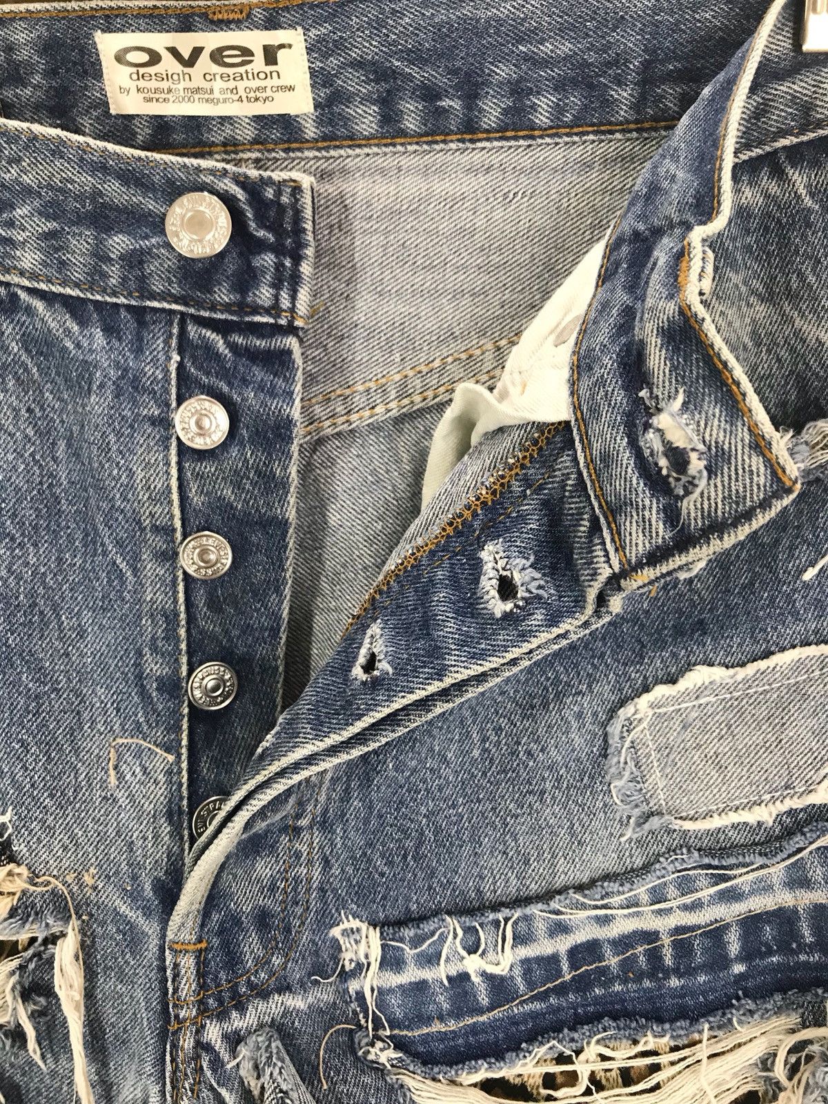 Designer × Levi's × Levi's Made & Crafted Vintage LEVIS Leopard California Reconstruct Denim Jeans Size US 31 - 16 Thumbnail