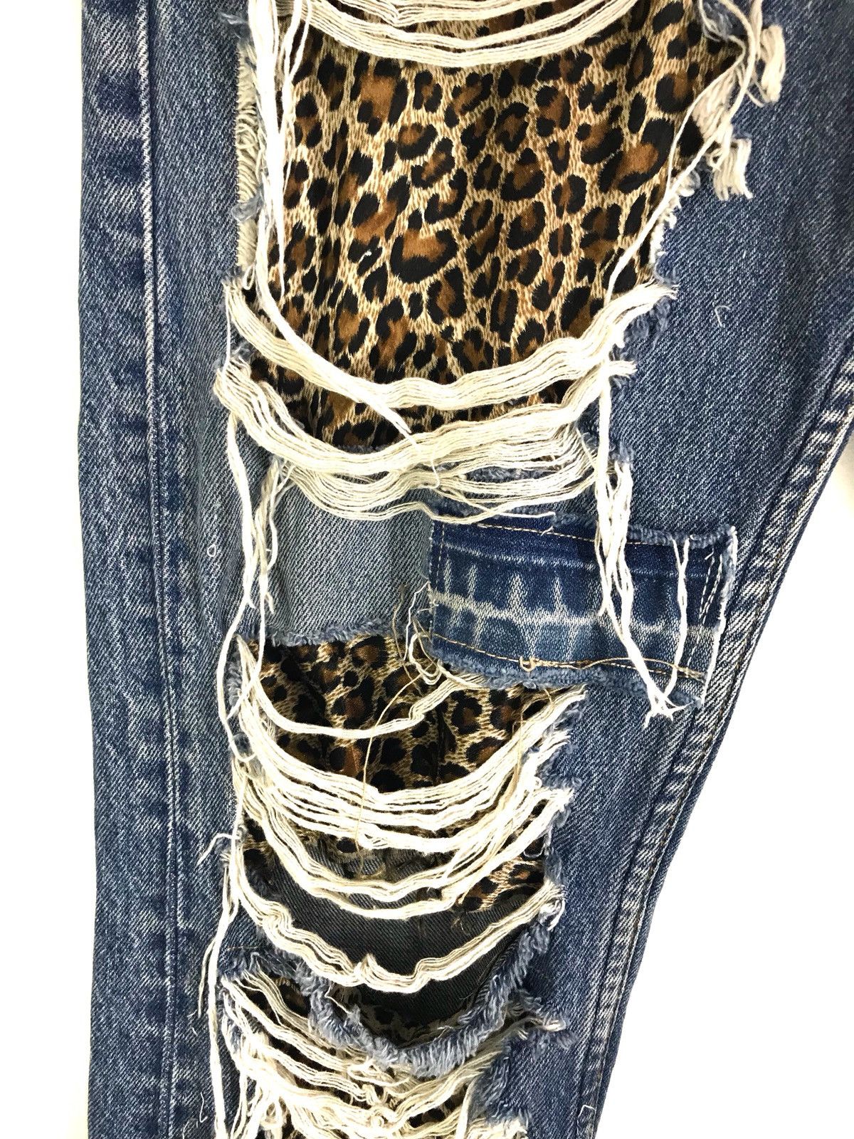 Designer × Levi's × Levi's Made & Crafted Vintage LEVIS Leopard California Reconstruct Denim Jeans Size US 31 - 4 Thumbnail