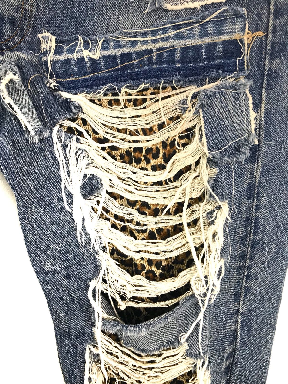 Designer × Levi's × Levi's Made & Crafted Vintage LEVIS Leopard California Reconstruct Denim Jeans Size US 31 - 7 Thumbnail