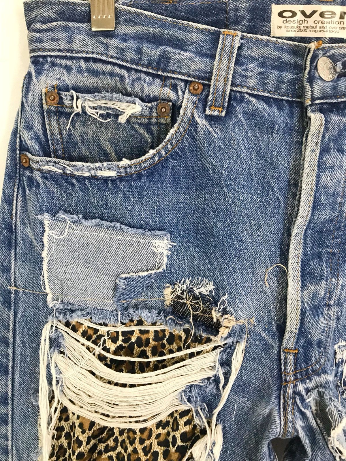 Designer × Levi's × Levi's Made & Crafted Vintage LEVIS Leopard California Reconstruct Denim Jeans Size US 31 - 3 Thumbnail