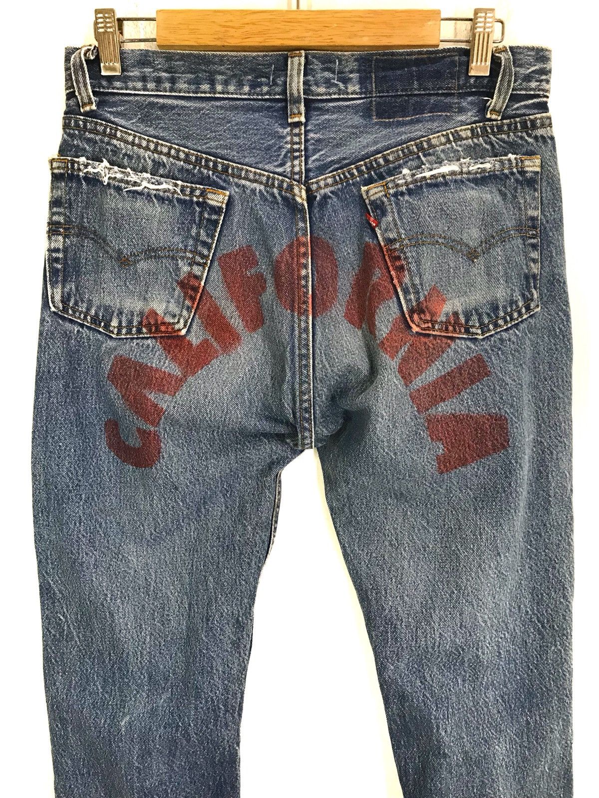 Designer × Levi's × Levi's Made & Crafted Vintage LEVIS Leopard California Reconstruct Denim Jeans Size US 31 - 10 Thumbnail