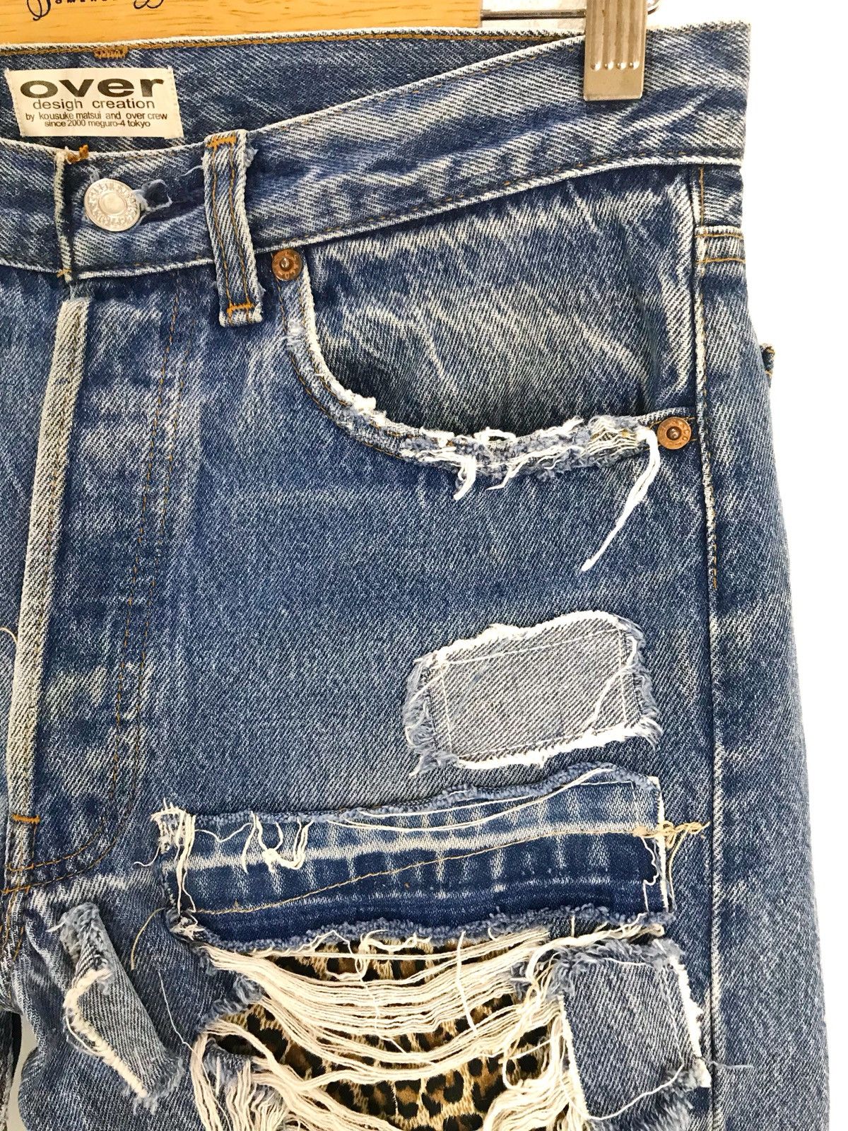 Designer × Levi's × Levi's Made & Crafted Vintage LEVIS Leopard California Reconstruct Denim Jeans Size US 31 - 6 Thumbnail