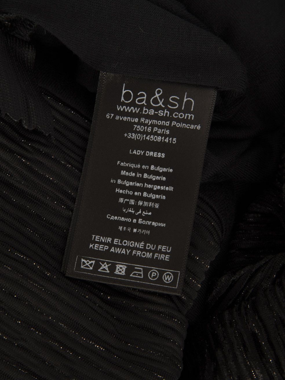 ba&sh Black Ruched Sparkly Dress Size XS / US 0-2 / IT 36-38 - 5 Thumbnail