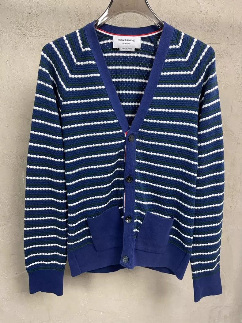 Thom Browne Thom Browne Striped Knit Cardigan- dmc Size US M / EU 48-50 / 2 - 3 Thumbnail
