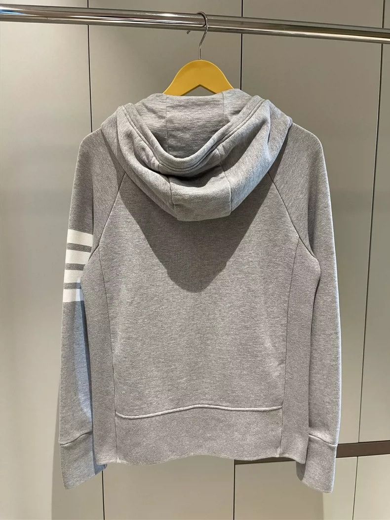 Japanese Brand Gray Zip-Up Hoodie with Striped Sleeves- dmc Size US M / EU 48-50 / 2 - 2 Thumbnail