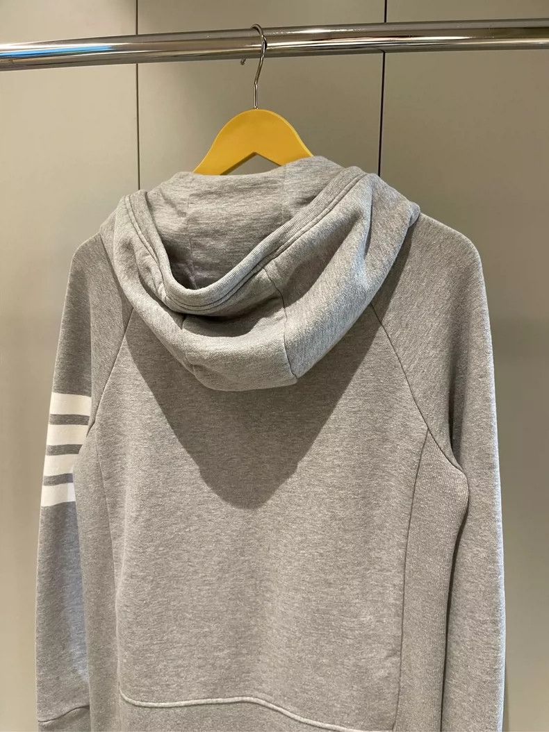 Japanese Brand Gray Zip-Up Hoodie with Striped Sleeves- dmc Size US M / EU 48-50 / 2 - 5 Thumbnail