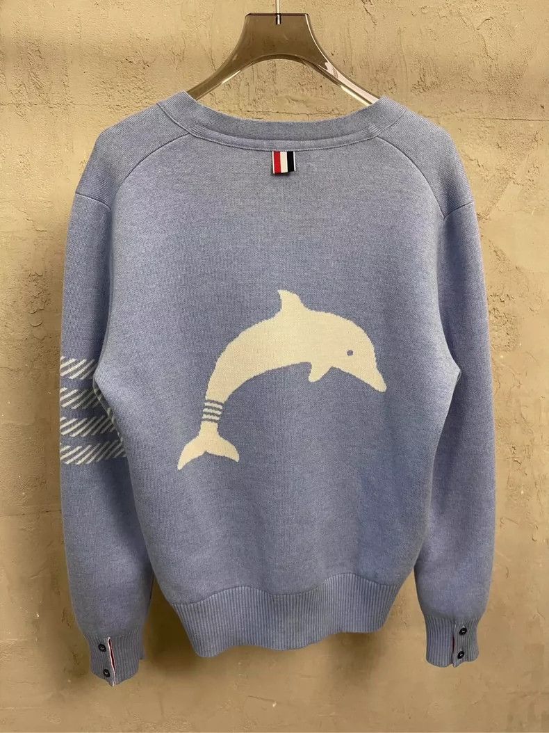 Thom Browne Thom Browne Sky Blue Wool Cardigan- dmc Size US M / EU 48-50 / 2 - 4 Thumbnail