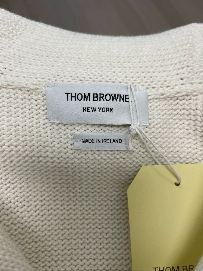 Thom Browne Thom Browne White Stripe Knit Cardigan- dmc Size US M / EU 48-50 / 2 - 7 Thumbnail