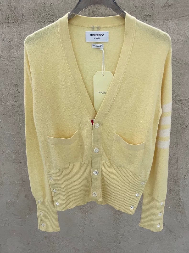Thom Browne Thom Browne Yellow Cashmere Cardigan- dmc Size US XS / EU 42 / 0 - 3 Thumbnail