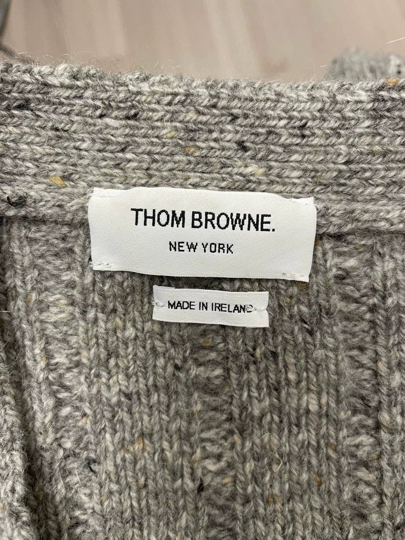 Thom Browne Thom Browne Gray Cable Knit Cardigan- dmc Size US M / EU 48-50 / 2 - 5 Thumbnail