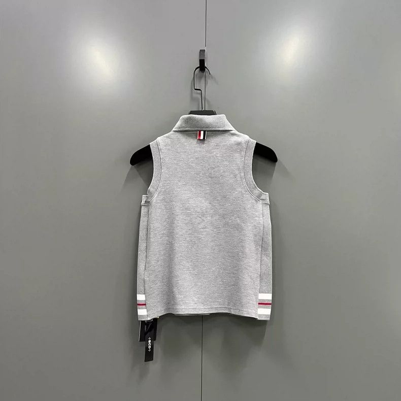 Thom Browne Thom Browne Sleeveless Stripe Polo Shirt- dmc Size US M / EU 48-50 / 2 - 2 Thumbnail
