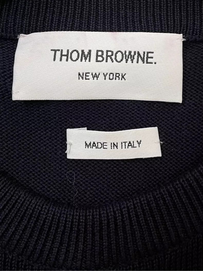 Thom Browne Thom Browne Anchor Stripe Knit Short Sleeve- dmc Size US M / EU 48-50 / 2 - 6 Thumbnail