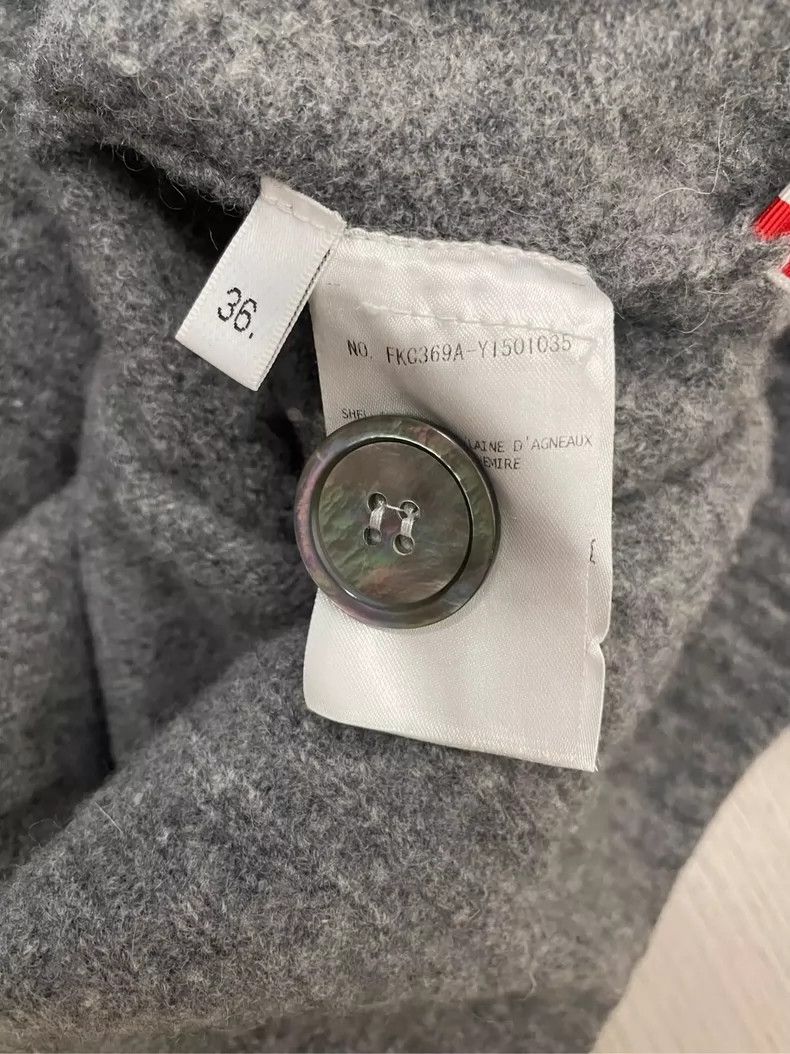 Thom Browne Gray Four-Stripe Cardigan- dmc