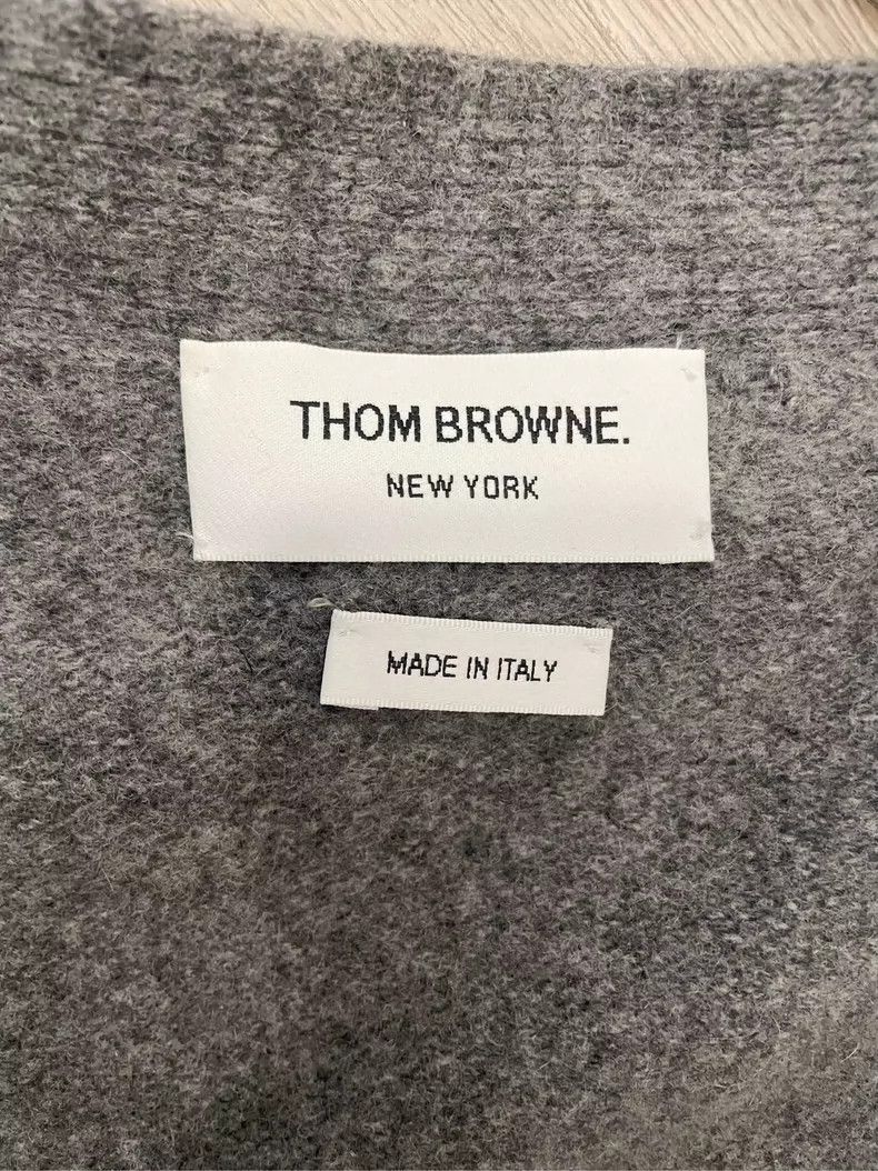 Thom Browne Gray Four-Stripe Cardigan- dmc