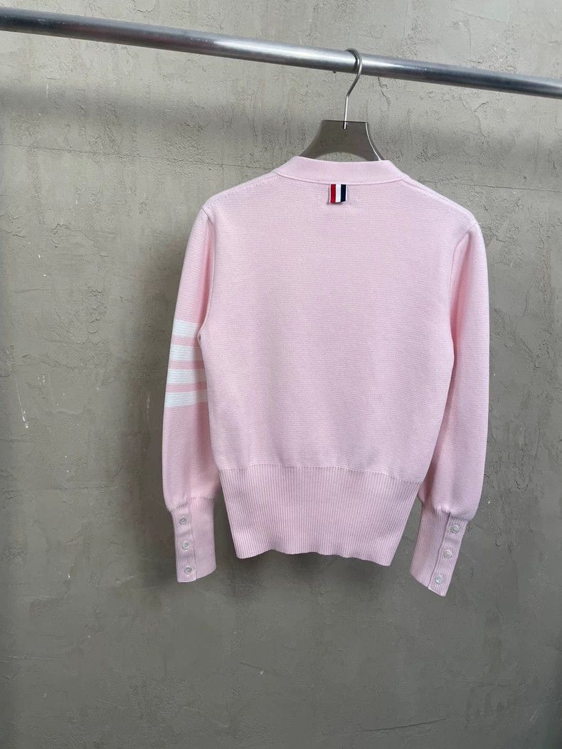 Thom Browne Thom Browne Pink Striped Knit Cardigan- dmc Size US M / EU 48-50 / 2 - 2 Thumbnail