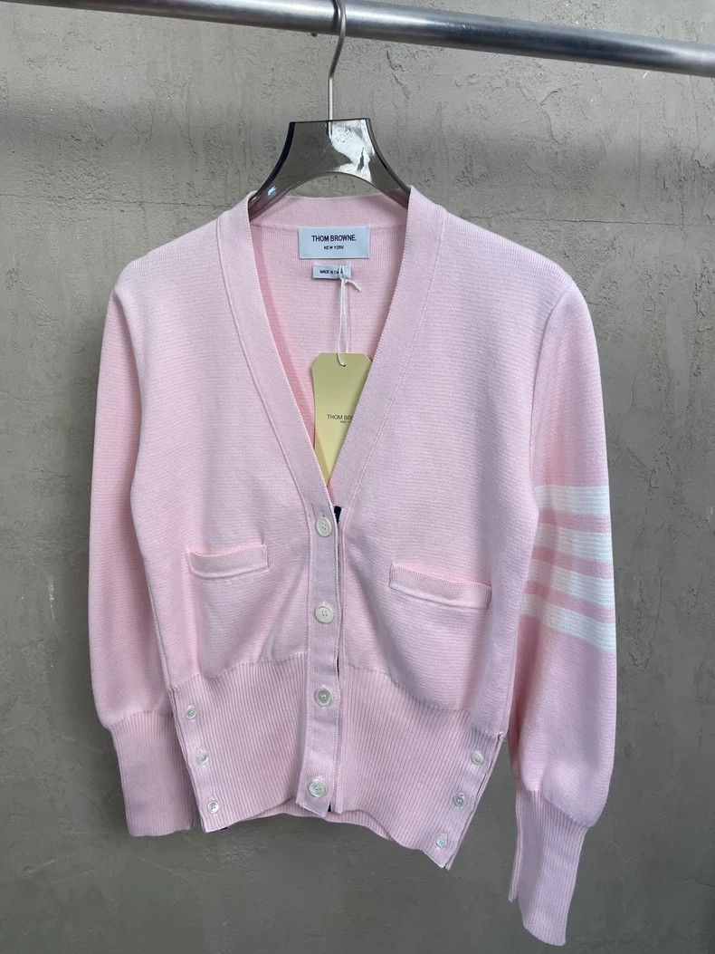 Thom Browne Thom Browne Pink Striped Knit Cardigan- dmc Size US M / EU 48-50 / 2 - 4 Thumbnail
