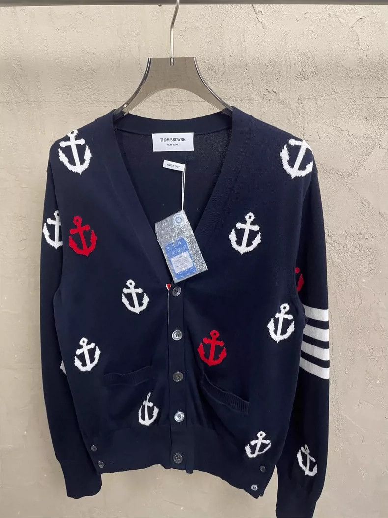 Thom Browne Thom Browne Anchor Print Knit Cardigan- dmc Size US XS / EU 42 / 0 - 3 Thumbnail