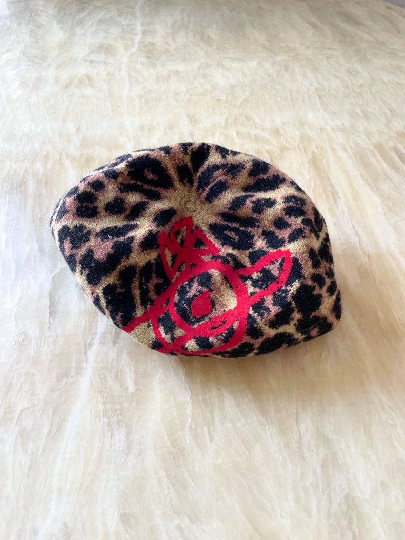 Vivienne Westwood Vivienne Westwood Leopard Beret Hat- dmc Size ONE SIZE - 5 Thumbnail