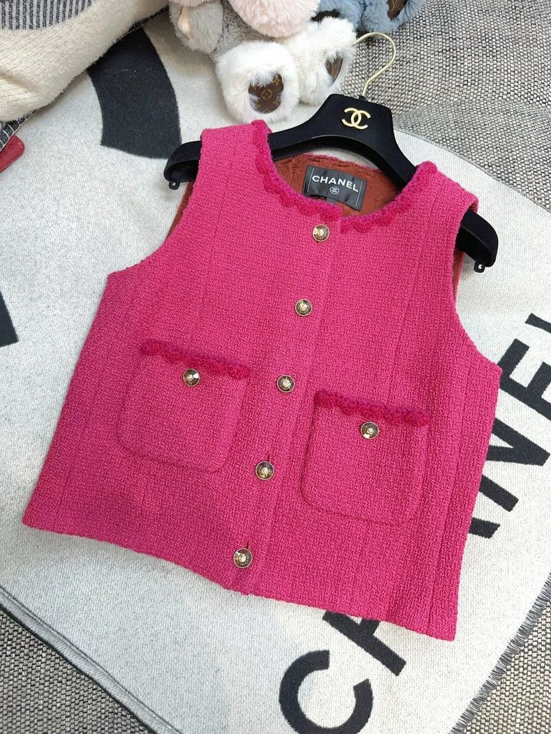 Chanel Chanel Pink Tweed Vest Jacket- dmc Size US M / EU 48-50 / 2 - 7 Thumbnail