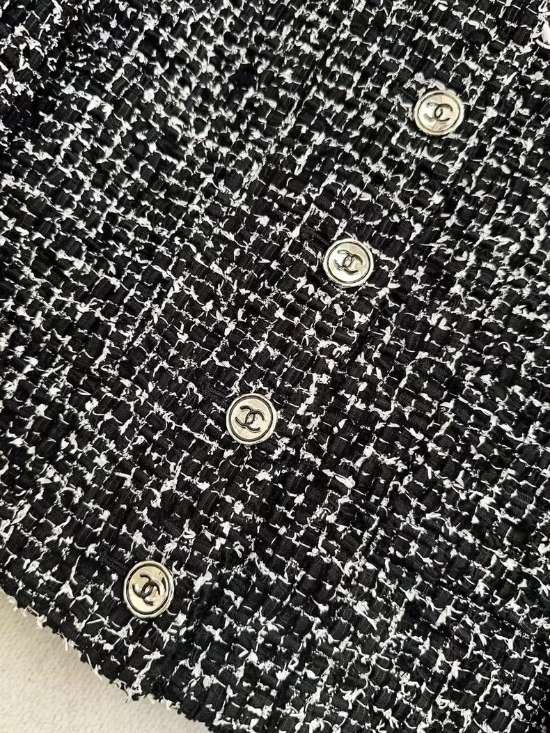 Chanel Chanel Black White Tweed Cropped Jacket- dmc Size US M / EU 48-50 / 2 - 3 Thumbnail