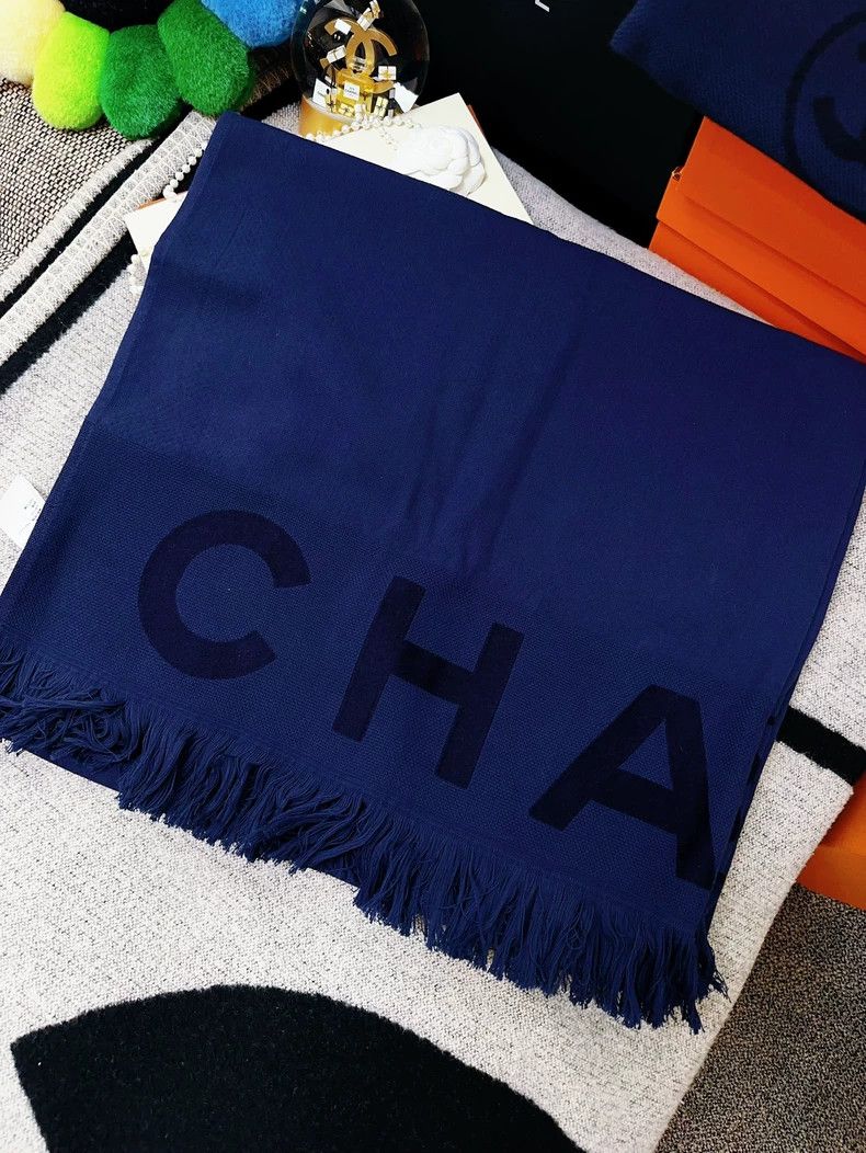 Chanel Chanel 23C Large Logo Fringe Scarf Shawl- dmc Size ONE SIZE - 9 Thumbnail