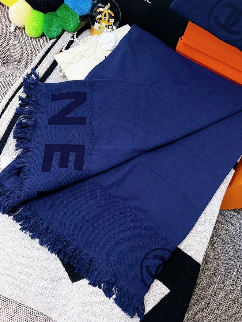 Chanel Chanel 23C Large Logo Fringe Scarf Shawl- dmc Size ONE SIZE - 8 Thumbnail