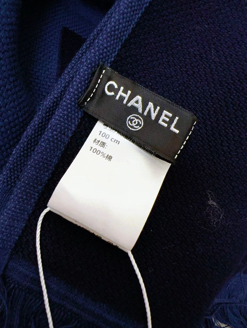 Chanel Chanel 23C Large Logo Fringe Scarf Shawl- dmc Size ONE SIZE - 4 Thumbnail