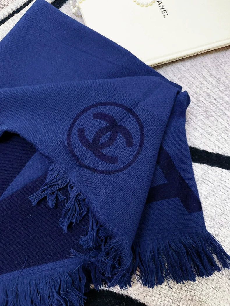 Chanel Chanel 23C Large Logo Fringe Scarf Shawl- dmc Size ONE SIZE - 6 Thumbnail