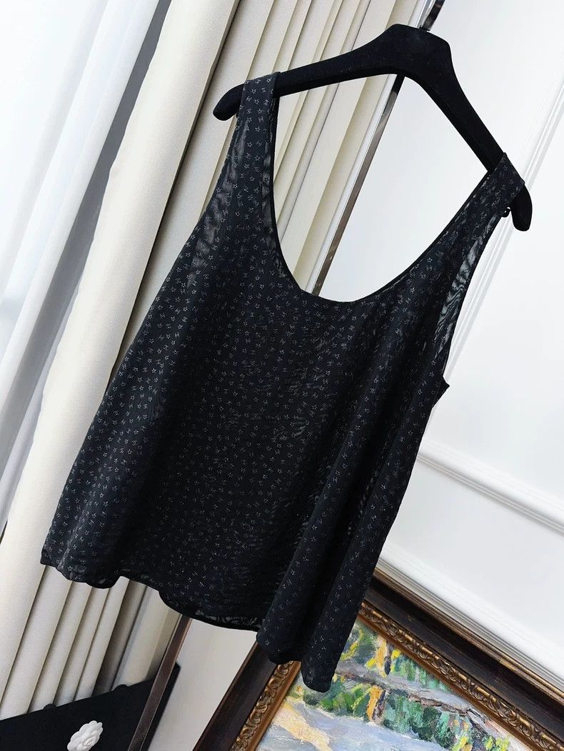 Chanel Chanel Black Silver Double C Star Tank Top- dmc Size US M / EU 48-50 / 2 - 2 Thumbnail