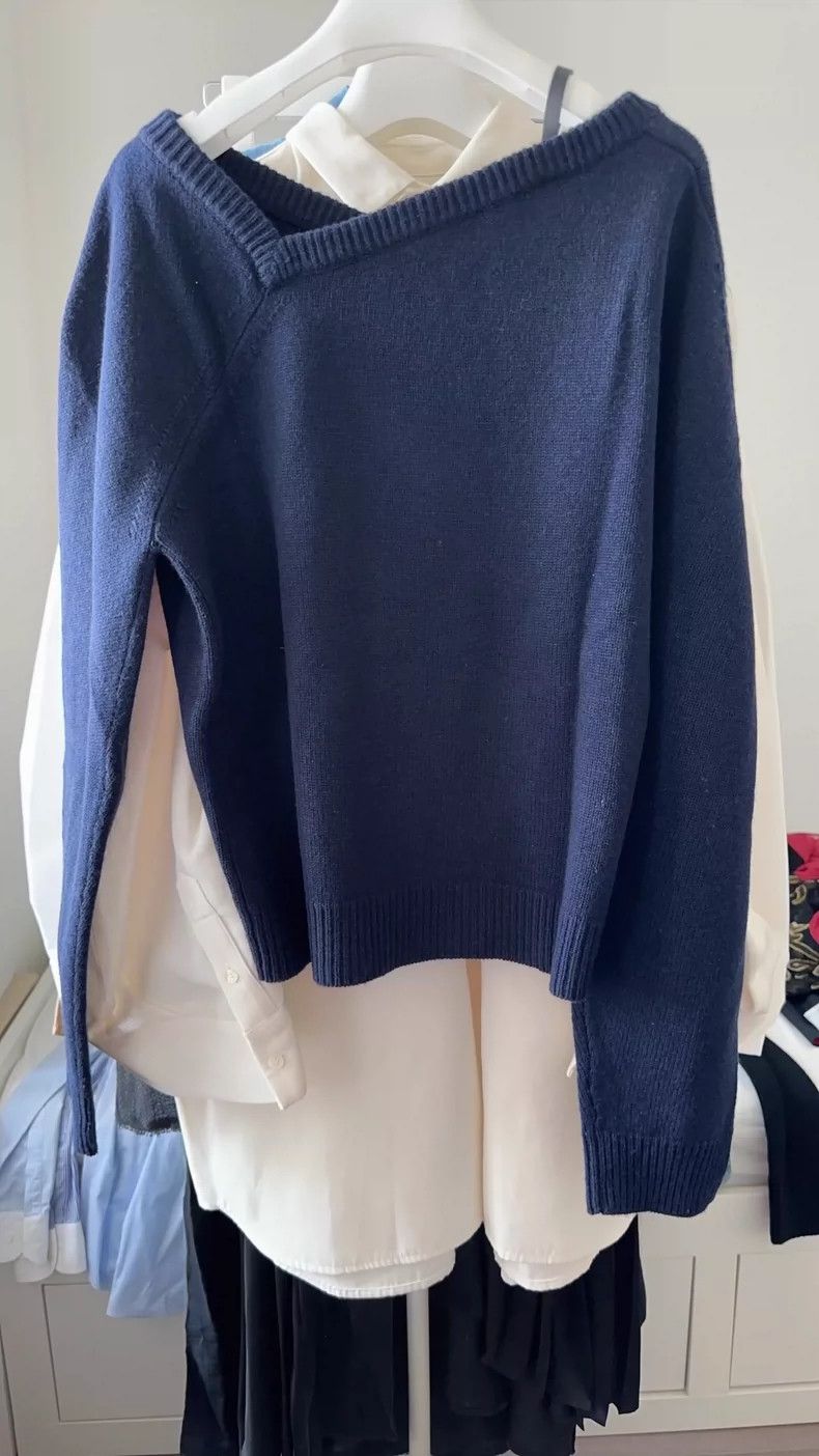 Helmut Lang Helmut Lang Shoulder Slit Leather Cord Sweater- dmc Size US M / EU 48-50 / 2 - 6 Thumbnail