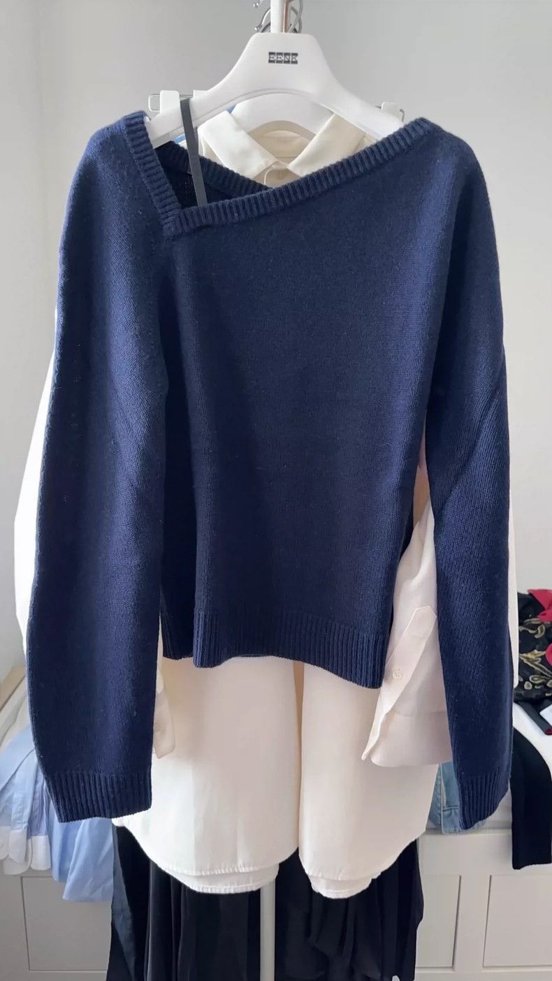 Helmut Lang Helmut Lang Shoulder Slit Leather Cord Sweater- dmc Size US M / EU 48-50 / 2 - 5 Thumbnail