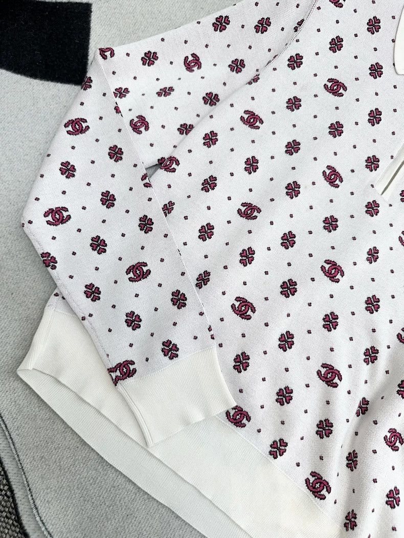 Chanel Chanel 23P Logo Clover Knit Polo- dmc Size US M / EU 48-50 / 2 - 4 Thumbnail