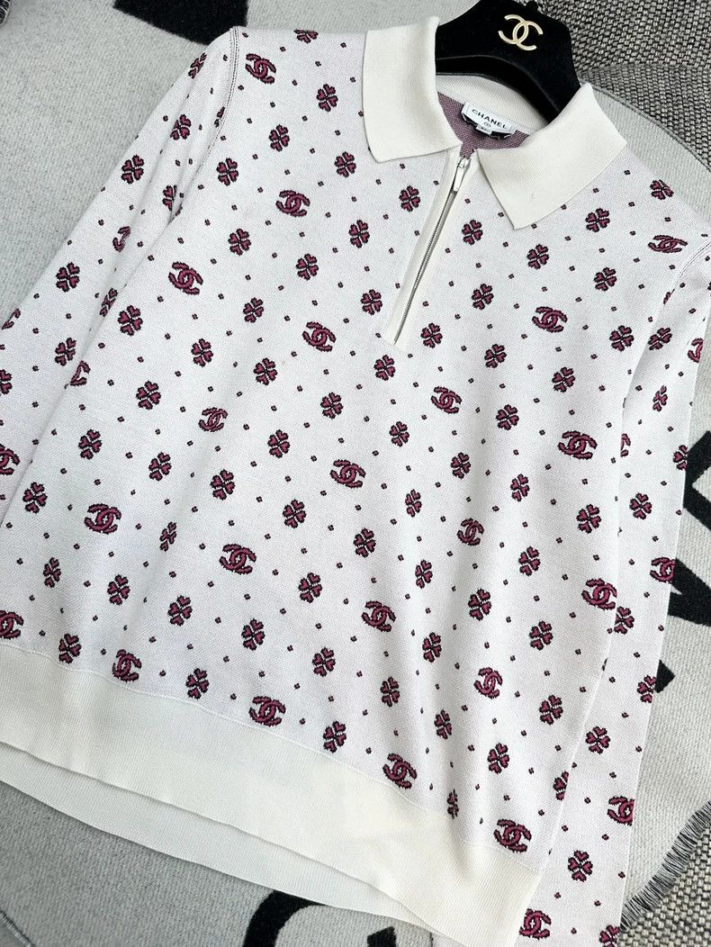 Chanel Chanel 23P Logo Clover Knit Polo- dmc Size US M / EU 48-50 / 2 - 3 Thumbnail