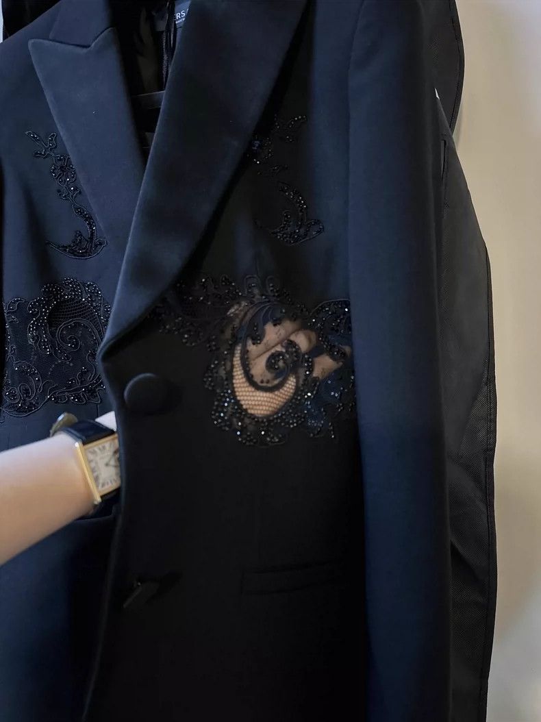 Versace Versace Crystal Lace Mid-Length Blazer- dmc Size US XS / EU 42 / 0 - 5 Thumbnail